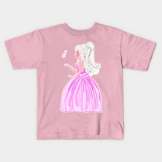 Butterfly girl Kids T-Shirt by Aurealis